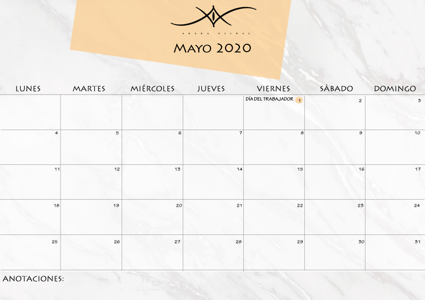 calendario mayo 2020