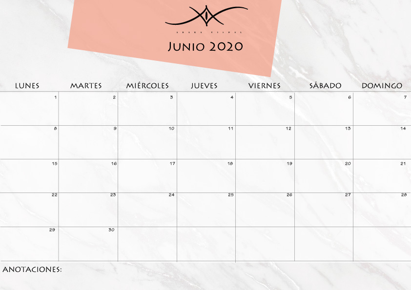 calendario junio 2020